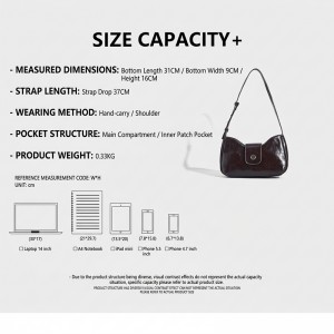 TRUST-U Retro Black Underarm Bag with Chain Strap – Versatile Preppy Style Shoulder Purse for Women
