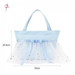 TRUST-U Children’s Ballet Princess Style Bowknot Canvas Dance Bag Cabbage Basket Bag Dance Bag Girls Dance Backpack