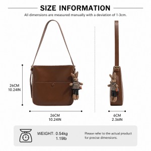 TRUST-U Women’s Handbag Cross-border Minimalist Bag Versatile and Cute with Charm Shoulder Bag Underarm Bag