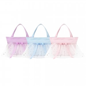 TRUST-U Children’s Ballet Princess Style Bowknot Canvas Dance Bag Cabbage Basket Bag Dance Bag Girls Dance Backpack