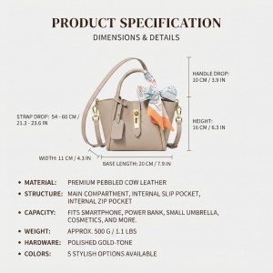 TRUST-U Soft leather Women Bucket Bags, Genuine Leather Shoulder Handbag Adjustable Strap Crossbody Bags