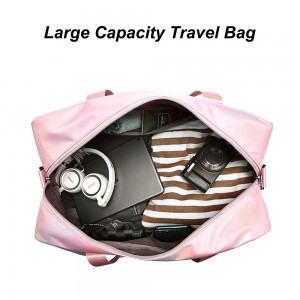 Trust-U Women’s Iridescent  Duffel Bag with Shoe Compartment, Lightweight Travel Gym Tote with Adjustable Shoulder Strap