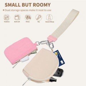 Trust-U Mini Zip Around Wristlet Wallets for Women KeyChain Wallet with Detachable Dual Pouch Wristlet