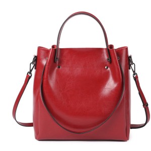 TRUST-U Cowhide Leather Women’s Shoulder Bag Tote Large Capacity Fashion Crossbody Handbag Bag Commuter Shopping Tote bag