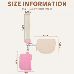 Trust-U Mini Zip Around Wristlet Wallets for Women KeyChain Wallet with Detachable Dual Pouch Wristlet