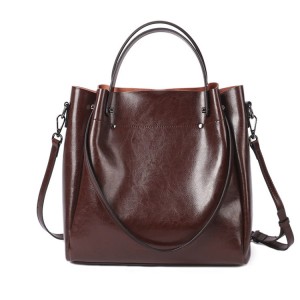 TRUST-U Cowhide Leather Women’s Shoulder Bag Tote Large Capacity Fashion Crossbody Handbag Bag Commuter Shopping Tote bag