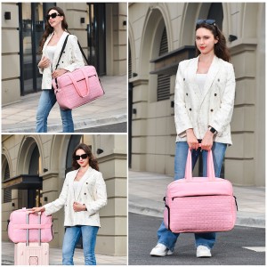 TRUST-U Gym Bag for Women, Carry on Travel Duffel Bag, Water-resistant Weekender with Shoe Compartment for Gym Travel Work