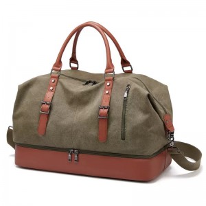 Trust-U Fashion Leather Carry on Vintage Canvas Duffle Bag that is Multi Functional