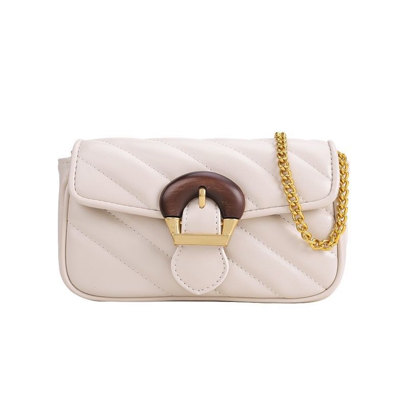 TRUST-U Women’s Striped Quilted Chain Bag – Retro Diamond Pattern Shoulder Crossbody Purse