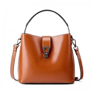 TRUST-U Women Genuine Real Leather Bucket Hobo Handbag, Vintage Fashion Top handle Satchel Crossbody Bag