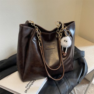 TRUST-U Large Capacity Tote Bag Autumn Winter High-End Ladies Shoulder Handbag for Commute & Retro Style