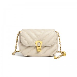 TRUST-U Retro Striped Small Square Shoulder Bag with Chain Strap – Elegant Vintage Crossbody Handbag for Women