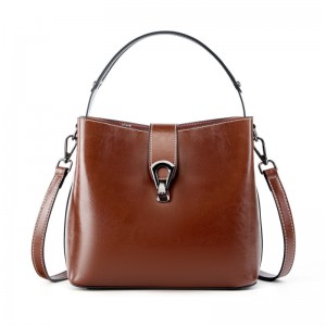 TRUST-U Women Genuine Real Leather Bucket Hobo Handbag, Vintage Fashion Top handle Satchel Crossbody Bag