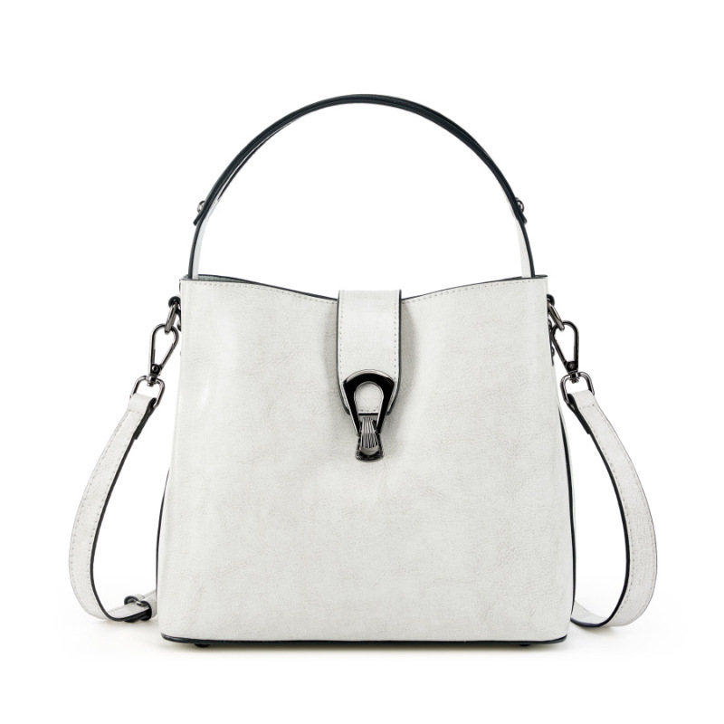 TRUST-U Women Genuine Real Leather Bucket Hobo Handbag, Vintage Fashion Top handle Satchel Crossbody Bag