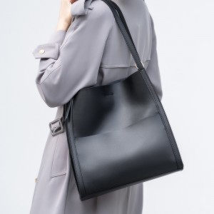 TRUST-U Women Solid Color Simple Genuine Leather Shoulder Bag, Ladies Waterproof Large Capacity Leather Handbags