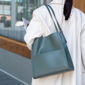 TRUST-U Women Solid Color Simple Genuine Leather Shoulder Bag, Ladies Waterproof Large Capacity Leather Handbags