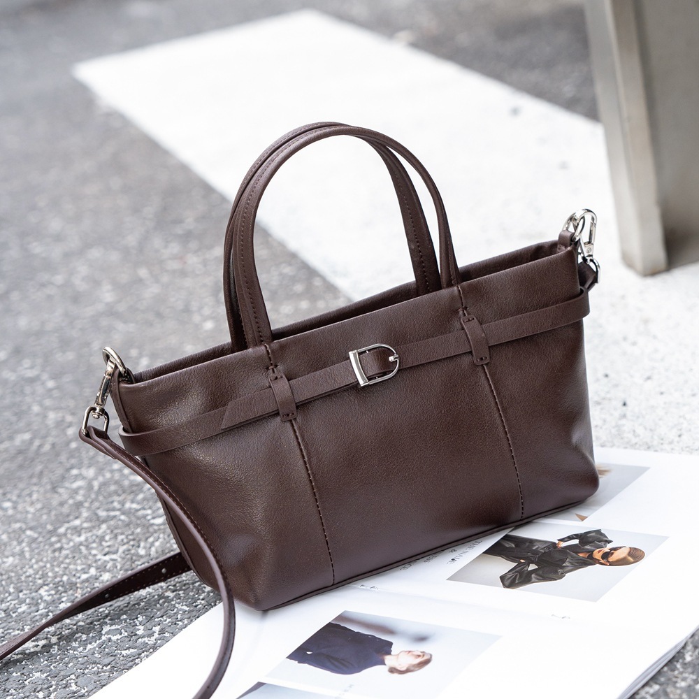 TRUST-U Genuine Leather Purses for Women Satchel Handbag Adjustable Strap Handle Satchel Handbag Commuter Bag