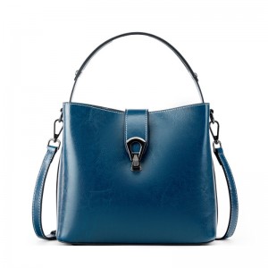 TRUST-U Women Genuine Real Leather Bucket Hobo Handbag, Vintage Fashion Top handle Satchel Crossbody Bag