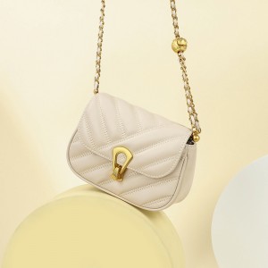 TRUST-U Retro Striped Me Me Lub Hnab Xub Pwg nrog Saw Strap - Elegant Vintage Crossbody Handbag rau Cov Poj Niam