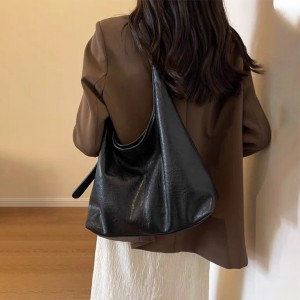TRUST-U New Large-capacity Women’s Retro Solid Color PU Textured Versatile Tote Bag for Work and Commuting, Underarm Bag