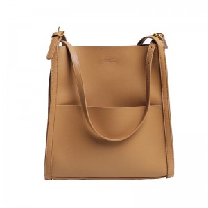 TRUST-U Women Solid Color Simple Genuine Leather Shoulder Bag, Ladies Waterproof Large Capacity Leather Handbags