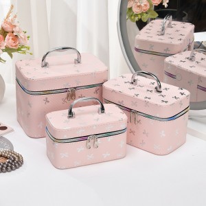TRUST-U Large Capacity Cosmetic Bag, High-end Ins Style with Mirror, Portable, One Batch to Improve Appearance and Waterproof