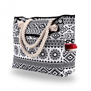 Trust-U Large Capacity Beach Tote Bag – Fashionable Print Women’s Canvas Handheld Crossbody Shoulder Bag