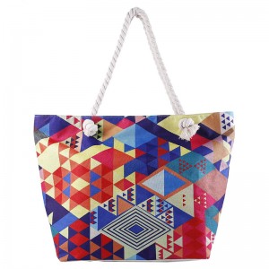 Trust-U Trendy Blue Geometric Beach Travel Tote Bag – Toy Storage, Handheld Shoulder Bag, Versatile Fashionable Women’s Carryall