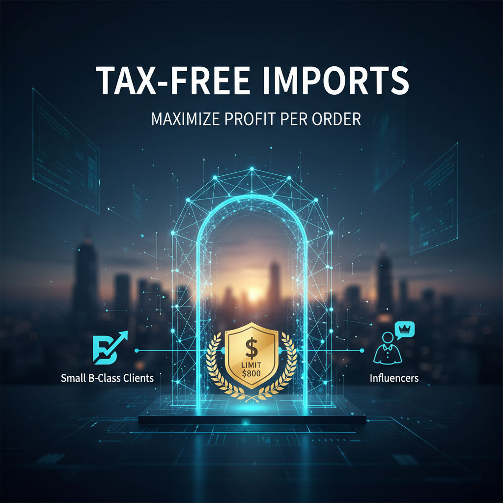 Small Tax-Exemption Compliance (800 USD Threshold) — Small B-type customers and influencers are prioritized to understand the tax-free import threshold in order to maximize profits for each order.