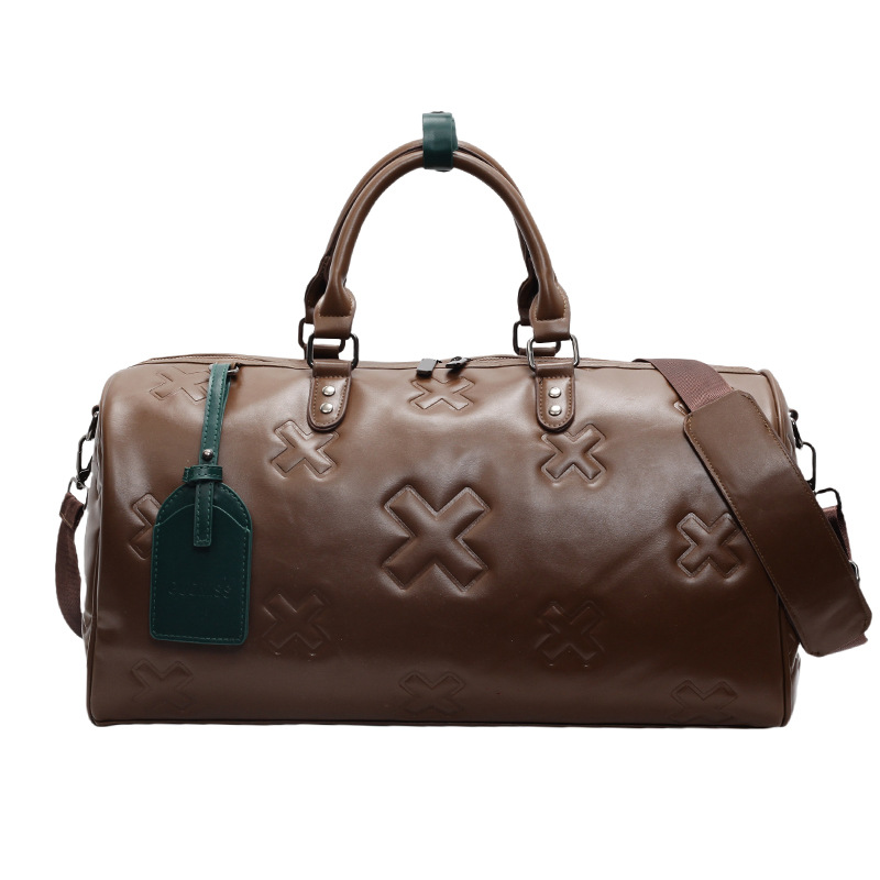 Trust-U2025 New PU Embossed Fashion Travel Bag for Women, Large Capacity Handheld Luggage Bag, Unisex Sports Travel Suitcase Gym Bag
