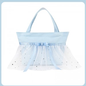 TRUST-U Children’s Ballet Princess Style Bowknot Canvas Dance Bag Cabbage Basket Bag Dance Bag Girls Dance Backpack