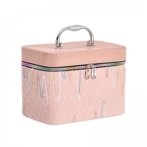 TRUST-U Large capacity cosmetic bag, luxury home storage, easy to carry, portable with mirror