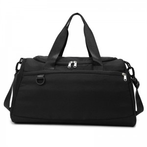 TRUST-U Gym bag with logo print, large capacity trolley travel bag with shoe compartment, multifunctional storage luggage bag