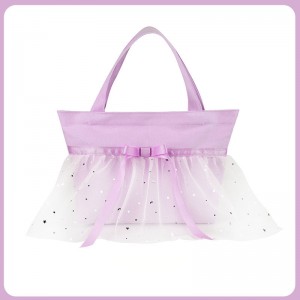 TRUST-U Children’s Ballet Princess Style Bowknot Canvas Dance Bag Cabbage Basket Bag Dance Bag Girls Dance Backpack