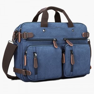 Trust-UCross-border business canvas and genuine leather briefcase, multifunctional tote and crossbody bag, large-capacity laptop bag, casual travel bag