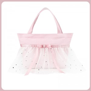 TRUST-U Children’s Ballet Princess Style Bowknot Canvas Dance Bag Cabbage Basket Bag Dance Bag Girls Dance Backpack