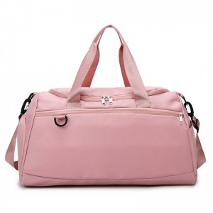 TRUST-U Gym bag with logo print, large capacity trolley travel bag with shoe compartment, multifunctional storage luggage bag