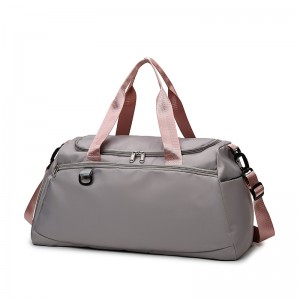 TRUST-U Gym bag with logo print, large capacity trolley travel bag with shoe compartment, multifunctional storage luggage bag