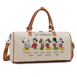 TRUST-U Trendy Lightweight Gym Bag New Fashion Short Distance Travel Bag One Shoulder Large Capacity Printed Canvas Storage Bag