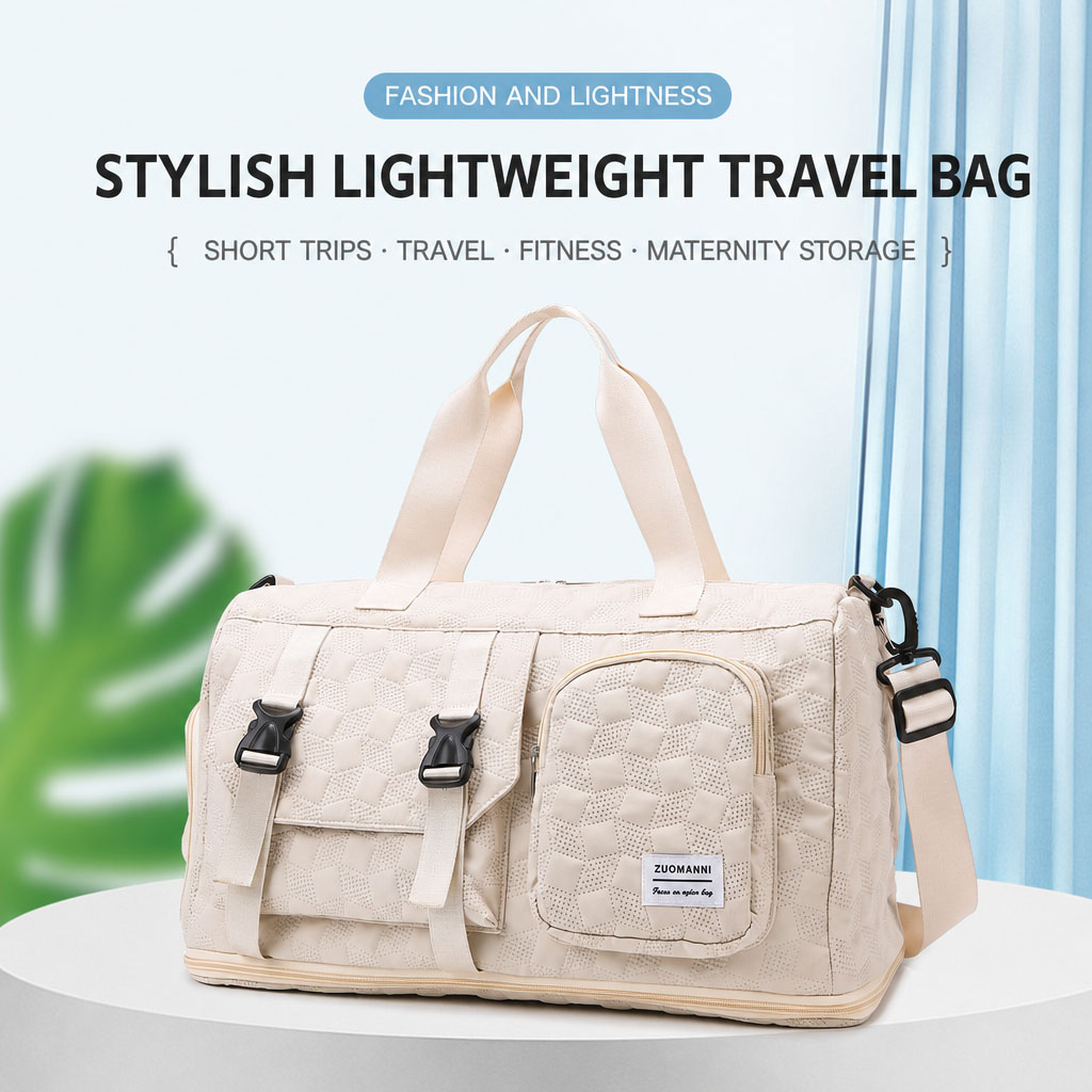 TRUST-U Fashion sports dry and wet separation fitness bag large capacity expansion portable travel bag with trolley and shoe compartment