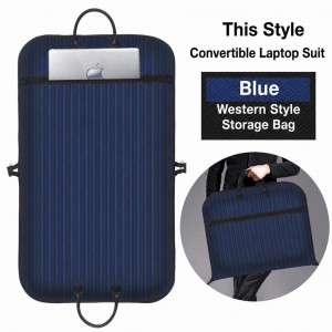 Trust-U Oxford cloth clothing dust cover striped suit bag foldable suit cover dust-proof hanging bag coat cover set