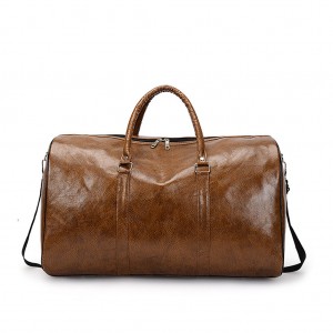 Trust-U European and American PU Travel Bag, Large Capacity Cylinder Sports and Fitness Bag, Business Casual Short Trip Luggage Bag