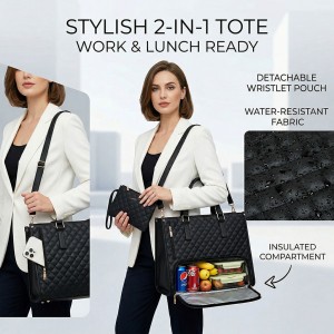TRUST-U New large-capacity tote bag, laptop organizer, lunchbox for office workers, 2-in-1 shoulder/crossbody bag