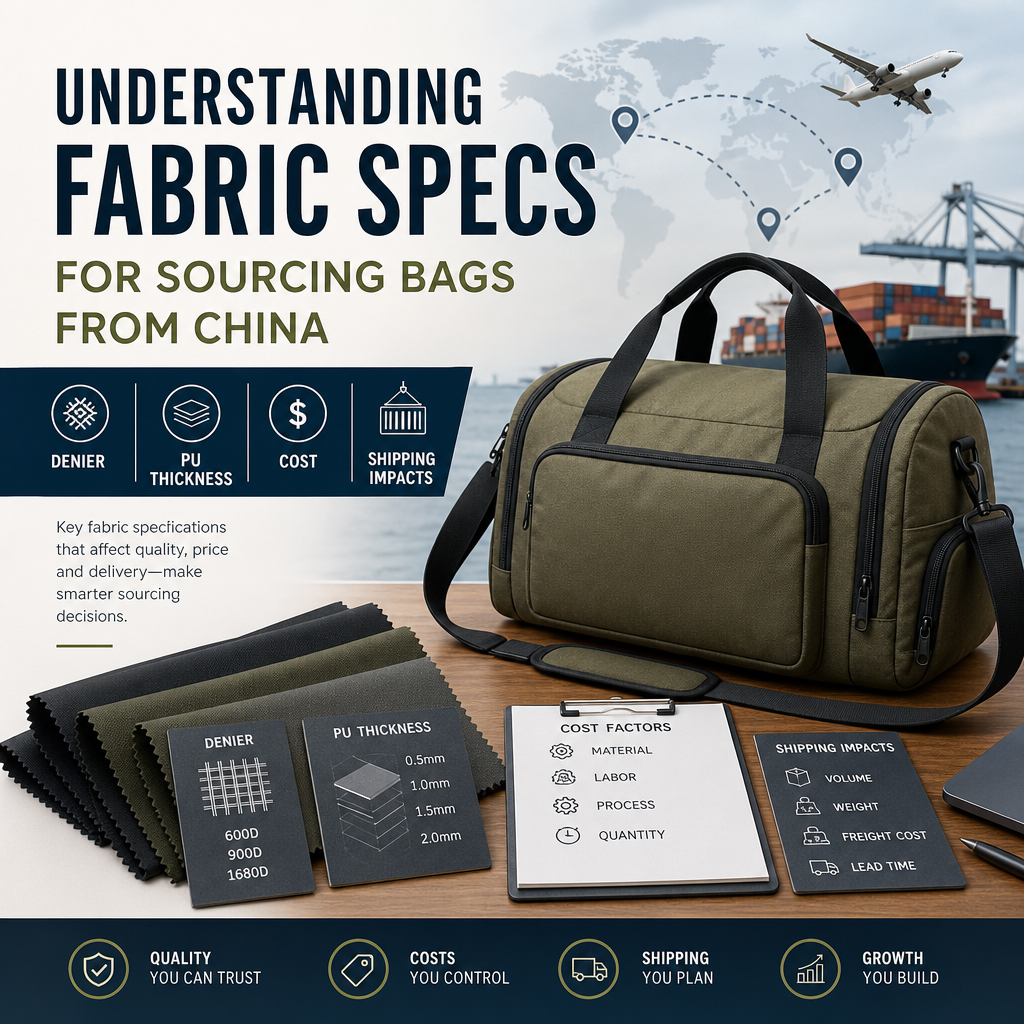 Understanding Fabric Specs for Sourcing Bags From China: Denier, PU Thickness, Cost & Shipping Impacts