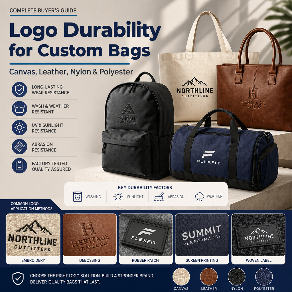 Logo Durability for Custom Bags: A Complete Buyer’s Guide for Canvas, Leather, Nylon & Polyester