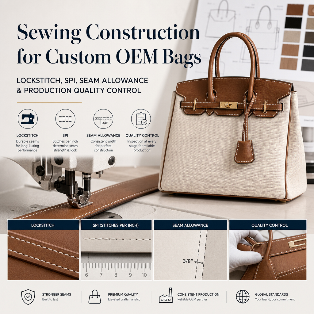 Sewing Construction for Custom OEM Bags: Lockstitch, SPI, Seam Allowance & Production Quality Control