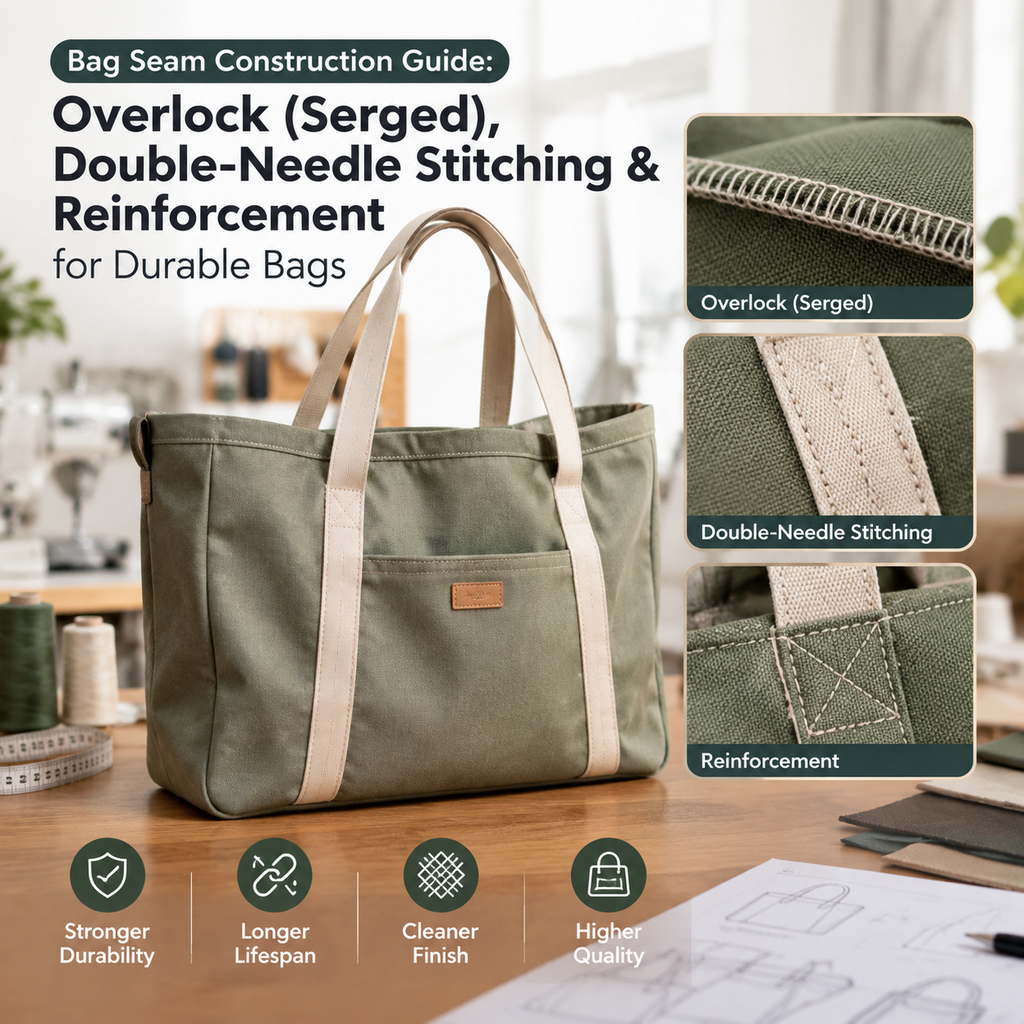 Bag Seam Construction Guide: Overlock (Serged), Double-Needle Stitching & Reinforcement for Durable Bags
