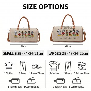 TRUST-U Trendy Lightweight Gym Bag New Fashion Short Distance Travel Bag One Shoulder Large Capacity Printed Canvas Storage Bag