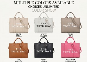 New Cross-Border Women’s Bag PU Letter Tote Bag Simple Casual Large Capacity Handbag