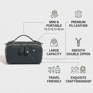 TRUST-U PU leather mini cosmetic bag, premium toiletry bag, travel-friendly cosmetic bag and storage bag